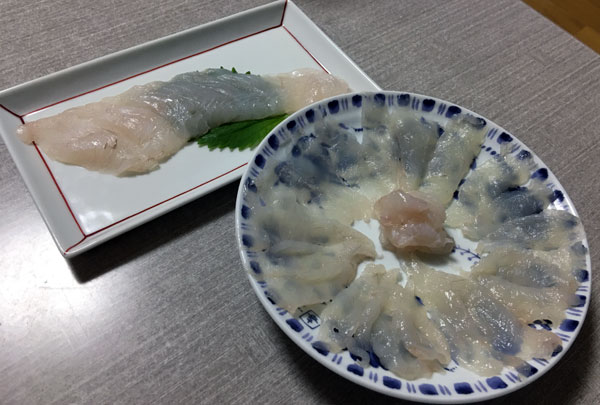 ガンゾウの刺身