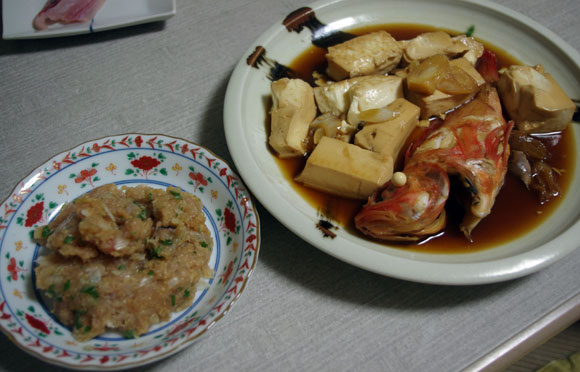 クロシビカマスのナメロウとユメカサゴの煮付け