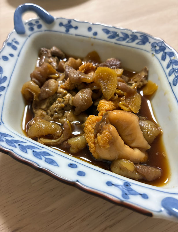 ヒラメのホルモン煮