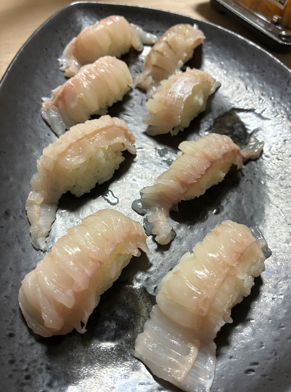 ヒラメのエンガワの握り